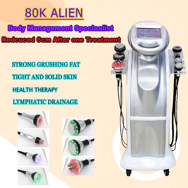 

latest 7 in 1 80k cavitation + 40k vacuum cavitation system ultrasound tripolar sixpolar rf body slimming machine