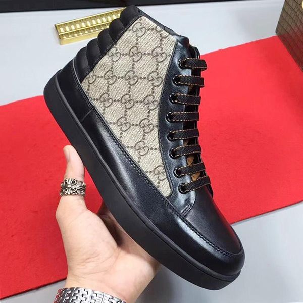 

2020 fashion shoes sneakers high chaussures pour hommes casual men shoes luxury design breathable scarpe da uomo luxury leather big size