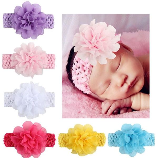 Kinder Baby Stirnband Mädchen Haarband heißer verkauf kinder Kopfbedeckungen Elastische Tuch Haar Ornamente Nette große blume Haar Zubehör