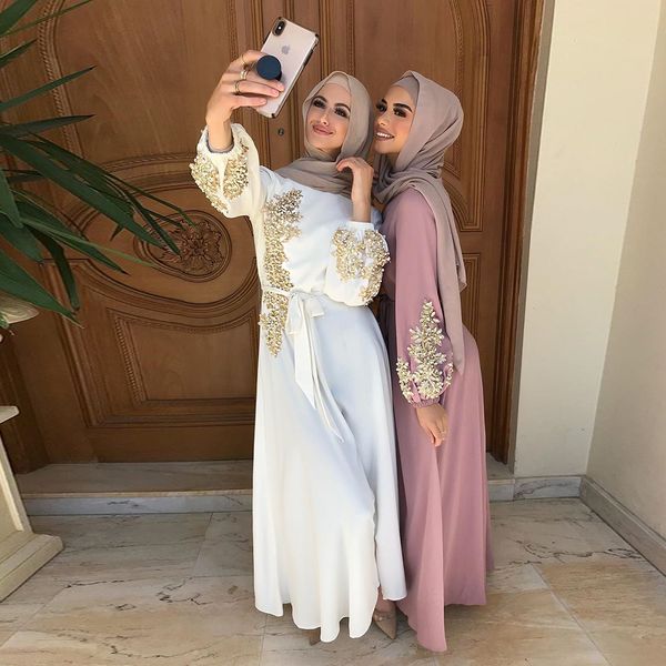 

Kaftan Dubai Abaya Turkey Muslim Women Hijab Dress Islam Caftan Marocain Dresses Vestidos Eid Mubarak European Clothing Musulman