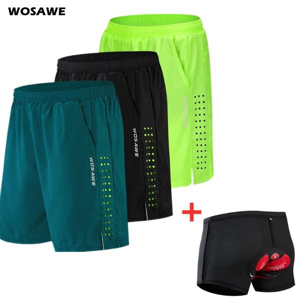 

wosawe men cycling shorts with 5d gel padded cycling underwear pro mountain bike loose outdoor downhill shorts m-3xl
