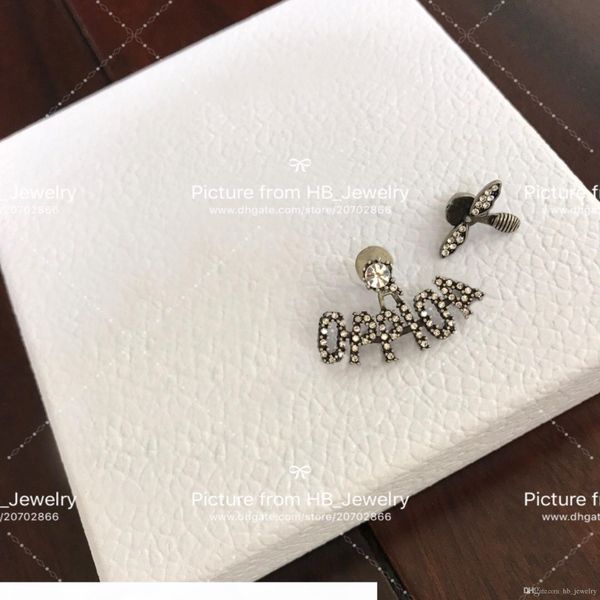 

быть_наст штампы моды письмо пчелы обруч алмазов серьга стержня aretes для леди мужской женщин любовники партии свадебного подарка ювелирных, Golden;silver