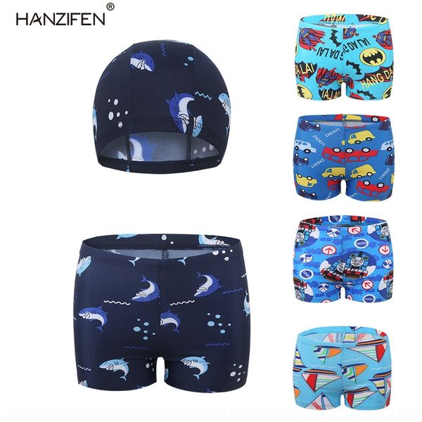 

children's boys 2019 new shark cap cap swimming trunks two-piece cartoon thomasswimming trunks, Black