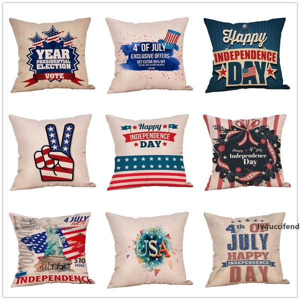 

american flag stars stripe pillow case letter print pillow cover 45*45cm sofa nap cushion covers home decoration 51 styles mma1742