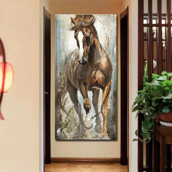 

Modern Vertical Canvas Horse Painting Cuadros Paintings on the Wall Home Decor Canvas Posters Prints Pictures Art