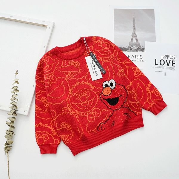 

new product sesame street baby couple family three parent-child children's christmas velvet sweater knitted sweater, Blue