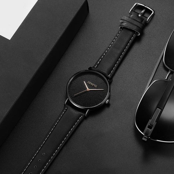 

fashion men's leather casual analog quartz wrist watch business watches analog horloges simple assista polshorloge manner b40, Slivery;brown
