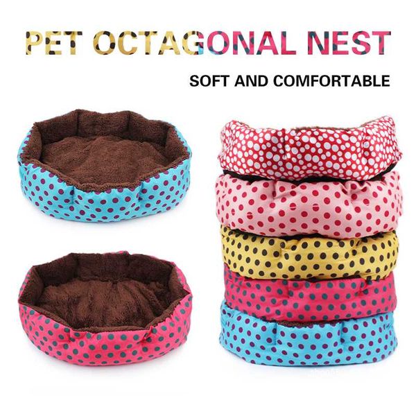 

kennels & pens octagonal pet dog bed long plush foldable beds soft washable and cat mat kennel winter warm cushion products