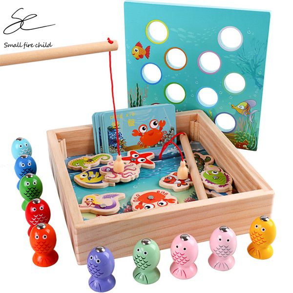 

children wooden toys magnetic games fishing toy game kids 3d fish baby kids educational toys outdoor funny boys girl gifts t200801