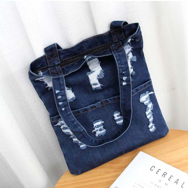 

2020new women bag large capacity cowboy handbag wild casual canvas denim shoulder bag flap shopping bag-in handle bags #35
