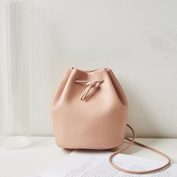 

female 2020 new summer early autumn foreign style simple solid color crossbody bag drawstring mini bag shoulder
