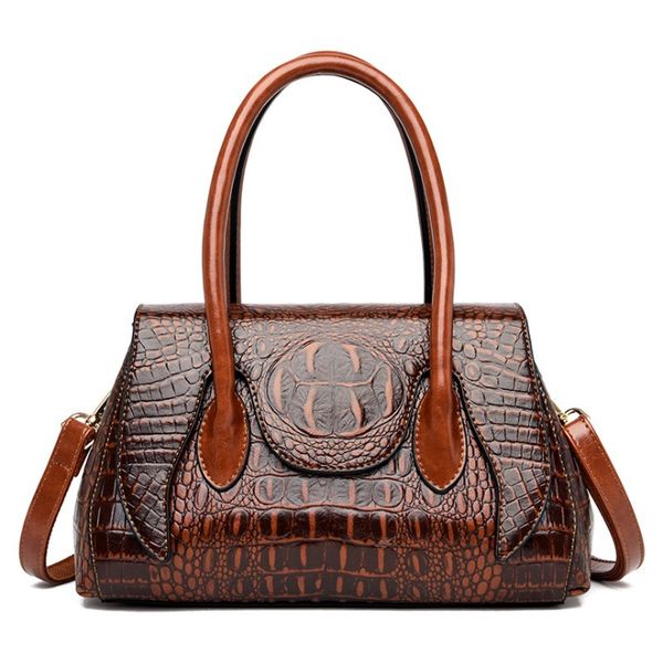 

2020 crocodile leather handbag women genuine leather totes messenger bag fashion shoulder branded bag ladies handbag