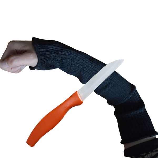 

1 шт безопасности arm sleeve стальной проволока порезы arm sleeve guard наруч анти истирание armband protector anti-режущее оружие защищает, Black;gray