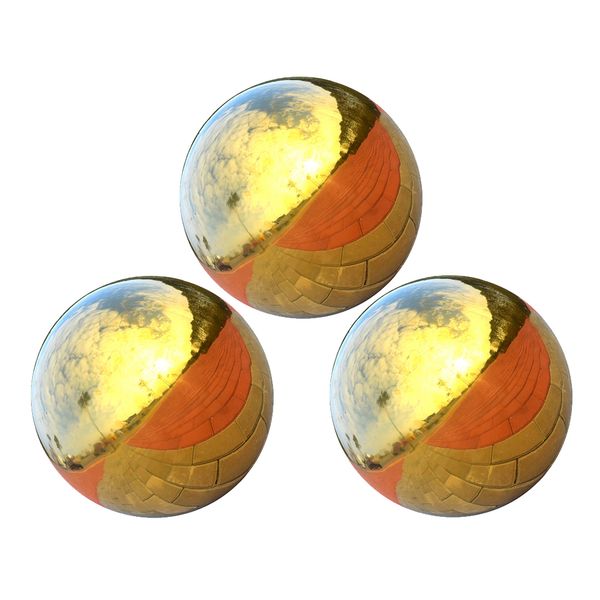 

3pcs stainless hollow ball seamless mirror ball sphere garden decor 100mm