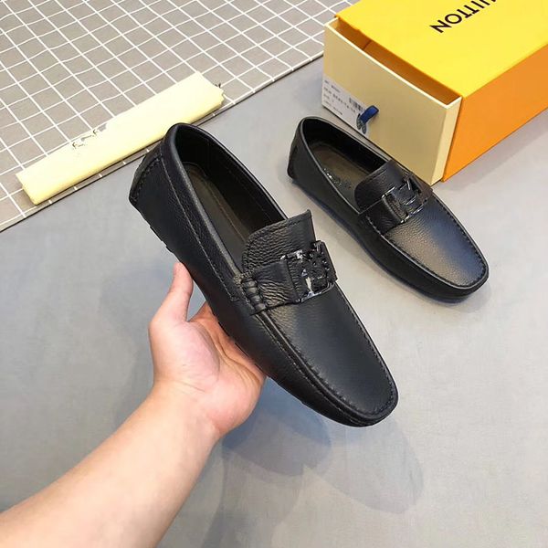 

2020 new men casual louis shoes vuitton mixed colors loafers breathable handmade moccasins fashion slip social shoes #1 40, Black
