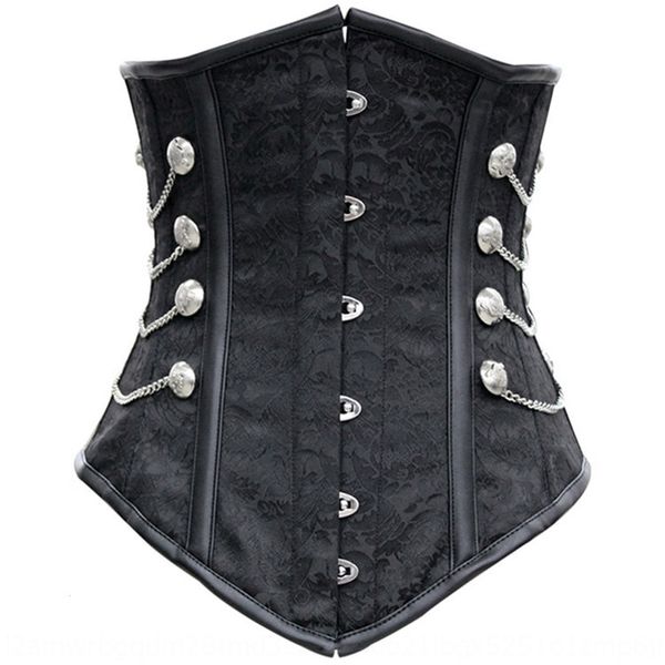 

vr3re short waist-sealed court gothic body-shaping with chain steel short waist-sealed court gothic body-shaping clothing with clothing chai, Black;brown