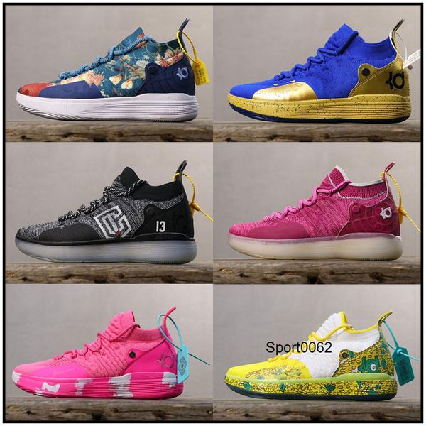 

2020 new kd 11 ep white orange foam pink paranoid oreo ice kids basketball shoes original kevin durant xi kd11 mens trainers sneakers, Black
