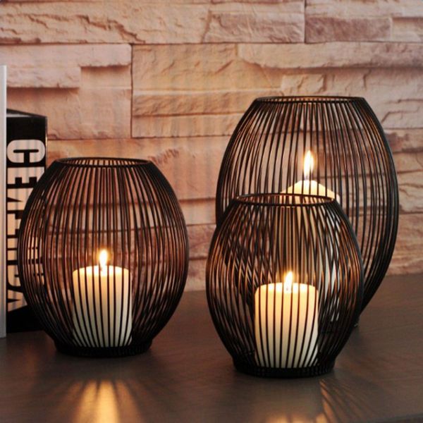 

3x металлической проволоки подсвечник декоративного canlestick свадьбы decor