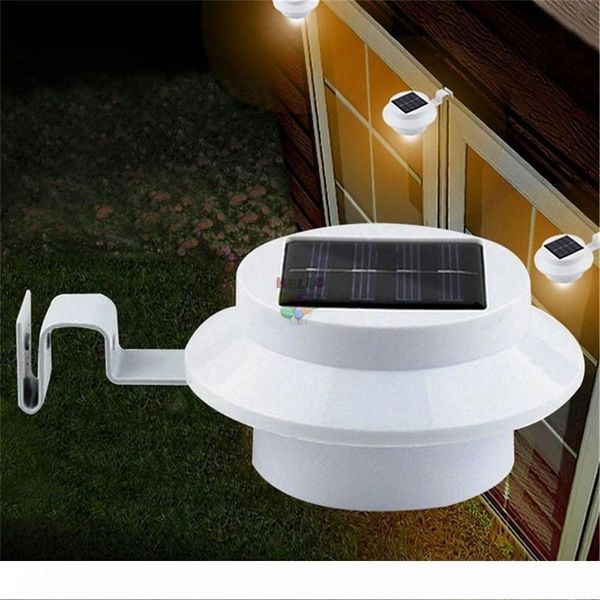 

solar lamps solar powered 3 led fence light auto on off for gutter outdoor garden yard lamp roof