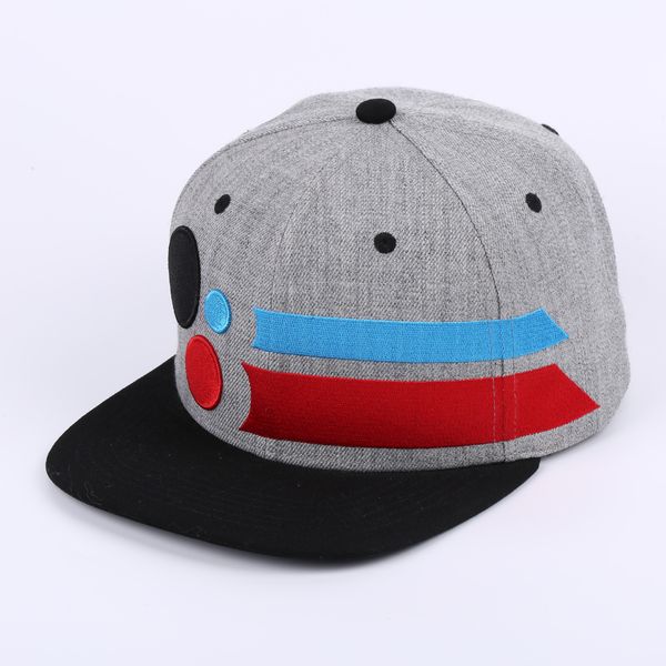 

acrylic snapback cap embroidery flat brim hip hop hat small quantity as customized design, Blue;gray