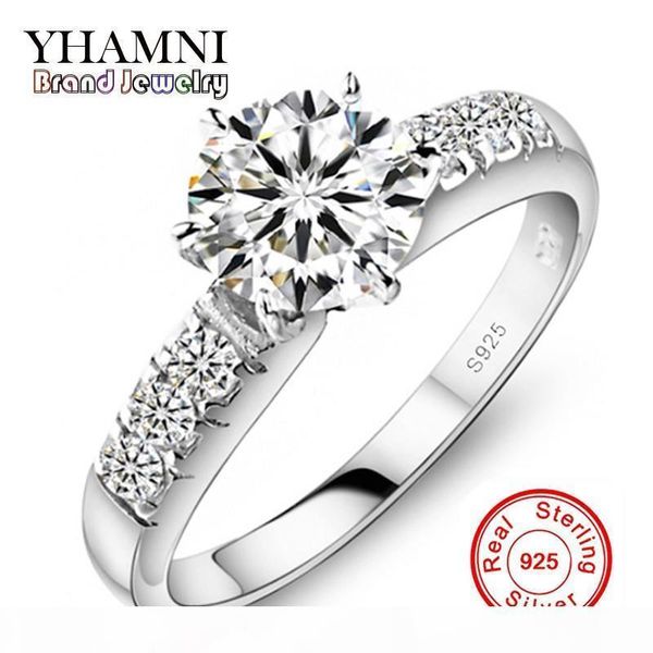 

k have silver certificate diamond ring real 100 %925 sterling silver engagement ring set 1 carat simulated diamond wedding rings for w, Slivery;golden