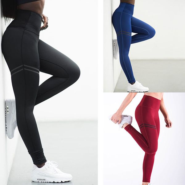 

women yoga sports quick dry breathable dance running sportswear stretchy fitness leggings athletic gym higt waist printing pants, White;red