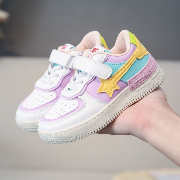 

kids shoes casual children sneakers fashion trend breathable air leather skateboard sneakers for baby girls boys tenis infantil t200723, Black;red