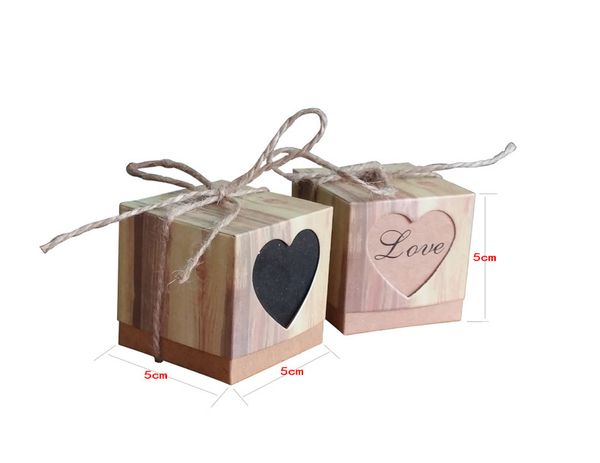 

retro personality diy custom candy box kraft paper love candy box wooden heart-shaped hollow candy box