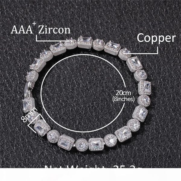 

hotsale высокое качество желтого золота ice out bling cz мужчины цепи hip hop цепь браслет для мужчин, Black