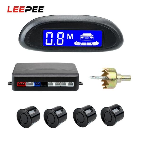 

leepee автомобиль реверсивный радар автомат парктроник lcd датчик парковки автомобилей зуммера detector система 12v dc датчик парковки систе