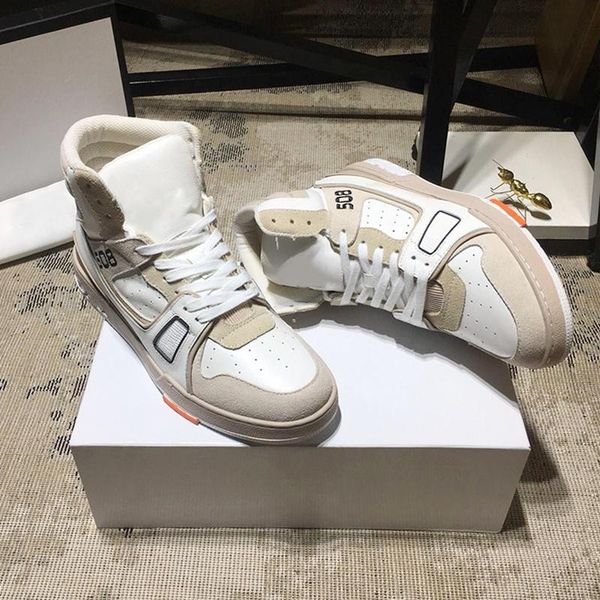 

fashion brands trainer sneaker boot men 's shoes lightweight footwars vintage casual lace -up high men shoes herren luxus marken s, Black