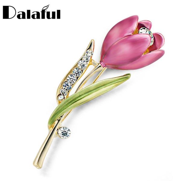 

wholesale- elegant tulip flower brooch pin rhinestone crystal costume jewelry clothes accessories jewelry brooches for wedding z014, Gray