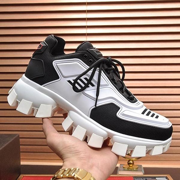 

breathable mens shoes fashion design sports shoes cloudbust thunder knit sneakers casual plus size low men shoes chaussures pour hommes, Black