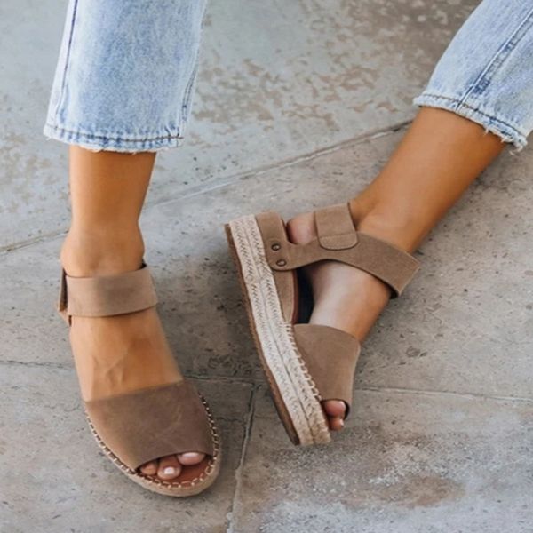 

wenyujh 2020 women sandals woman platform peep toe female gladiator flats ladies shoes women's comfortable plus size summer, Black