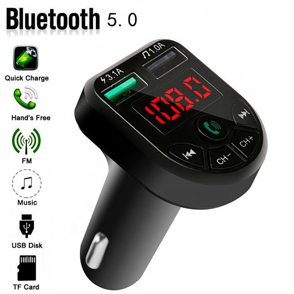 

car fm transmitter bluetooth wireless music player modulator dual usb mobile phone quick charge handscalling fm transmitter