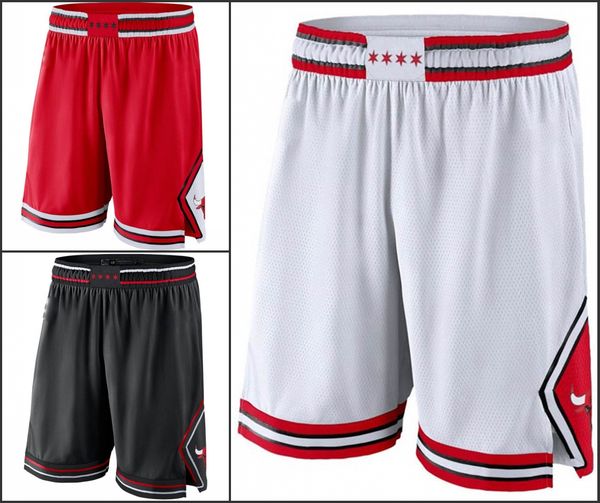 

chicago bulls men white black red nba swingman basketball shorts