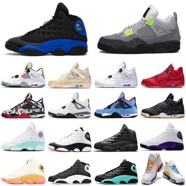 

hyper royal 4 13 men basketball shoes sail cap and gown 13s flint black cat 4s neon playground womens mens trainers sports sneakers