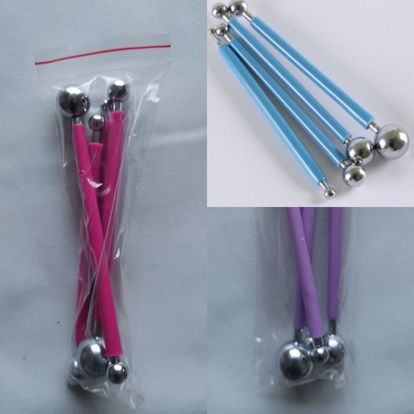 

sphere tips bean rod 4pcs/set plastic handle ball stick stainless steel kits baking tools set cudgel pottery cake embossing suits 2 9bg c2