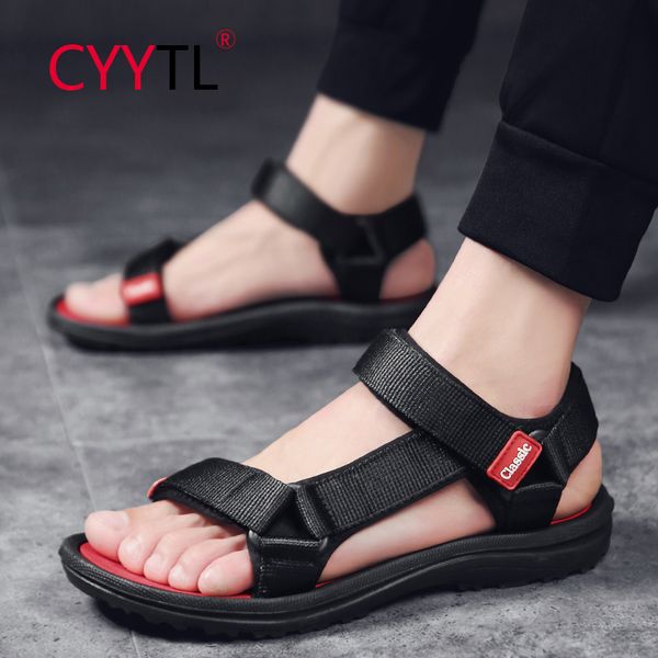 

cyytl men slippers personality slippers men summer korean version of the trend of british fashion sandals hombre, Black