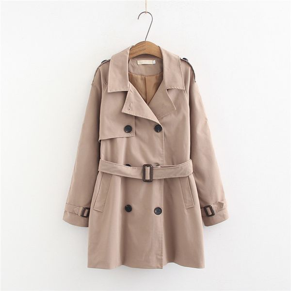 

women's trench coats wsyore coat women large size double-breasted mid-long 2021 spring brief windbreaker ns981, Tan;black