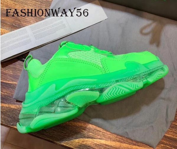 

paris 2019 crystal bottom triple-s casual shoes luxury dad shoes platform triple s sneakers fo, Black