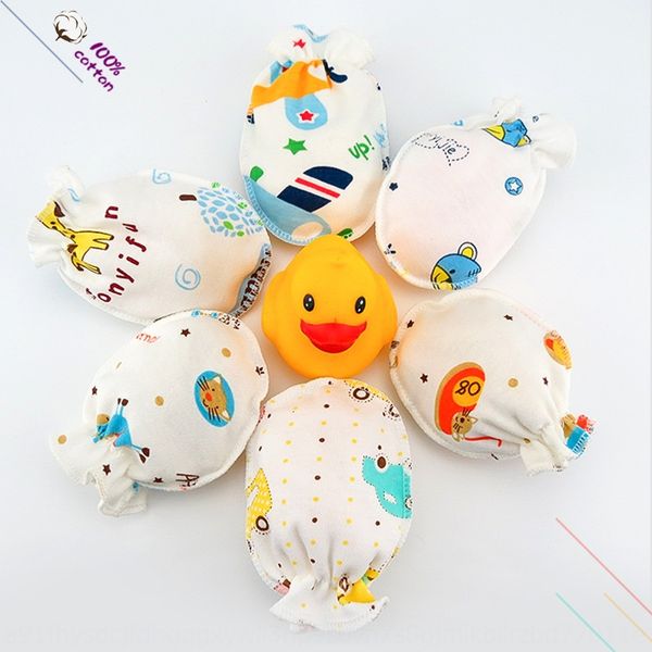 

ib6rb pure cotton combed and cloth double-sided newborn pure cotton combed baby and cloth gloves baby anti-scratch gloves double-sided newbo, White