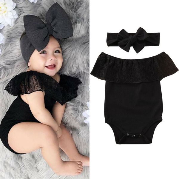 

summer sweet kids kids clothes girls lace bodysuits baby clothing newborn off shoulder bodysuits outfits, Blue