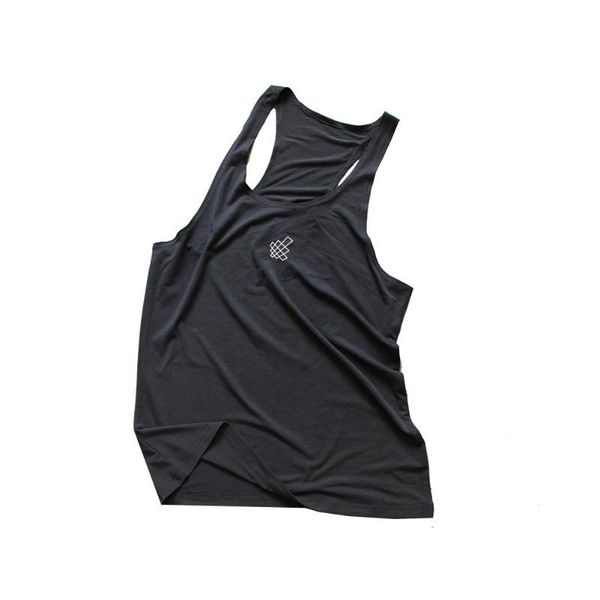 

summer men round neck running vest sport fitness exercise gym male loose tank plus size, Black;blue