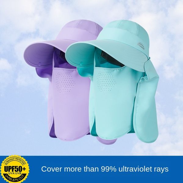 

dzcoe sun women's summer protective electric vehicle face and neck protection sun-proof ultraviolet sun hat outdoor travel riding elect, Blue;gray