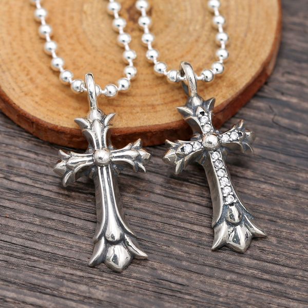 

925 sterling silver handmade jewelry antique silver American designer crosses necklace pendants vintage style for men women free shipping