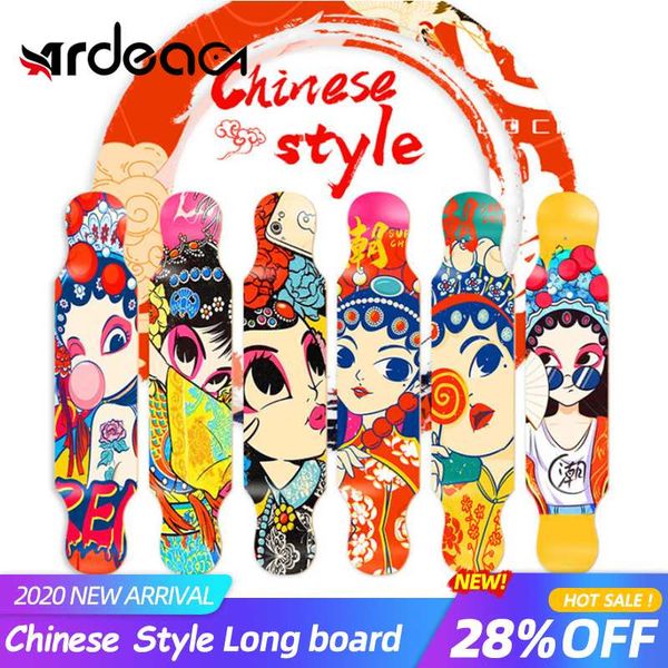 

ardea longboard skateboard 107cm/42in beginner dancing long board boys and girls russia maple natural wood skate board