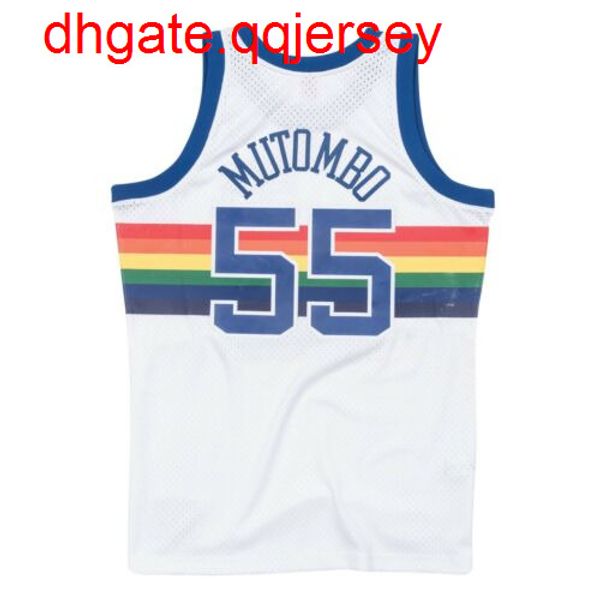 

dikembe mutombo #55 mitchell & ness 1991-92 jersey throwbacks vest stitched basketball jerseys, Gray