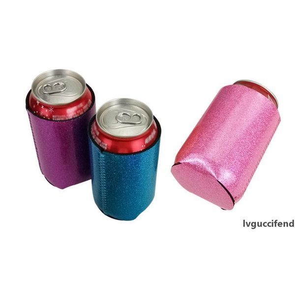 

luxury glitter neoprene can cooler sleeve can neoprene beverage coolers with bottom beer cup cover case in pink kitchen barware