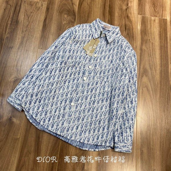 

20ss нового прибытия париж дизайнер мода джинсовая жаккардовой рубашка тонкая куртка блузки с длинным рукавом тройник дышащей streetwear отк, Black;green